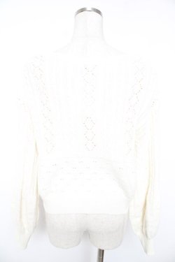 画像2: axes femme / 透かし編みニットカーディガン F 白 Y-25-12-23-021-AX-TO-SZ-ZY