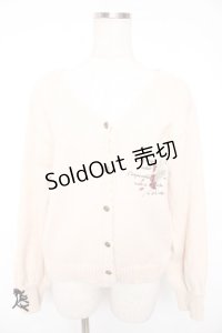 axes femme / ディテクティブ刺繍ニットカーディガン F 生成り Y-25-12-23-022-AX-TO-SZ-ZY