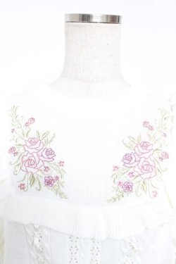 画像3: axes femme / バラ刺繍ブロッキングニット M 生成り Y-25-12-23-023-AX-TO-SZ-ZY