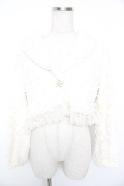 画像1: axes femme / ファーショートボレロ  生成り Y-25-12-23-024-AX-TO-SZ-ZY