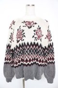 axes femme NOSTALGIE / 薔薇柄ニット  グレー Y-25-12-23-025-AX-TO-SZ-ZY