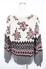 画像2: axes femme NOSTALGIE / 薔薇柄ニット  グレー Y-25-12-23-025-AX-TO-SZ-ZT609 (2)