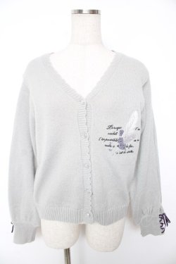 画像1: axes femme / ディテクティブ刺繍ニットカーディガン F グレー Y-25-12-23-026-AX-TO-SZ-ZY