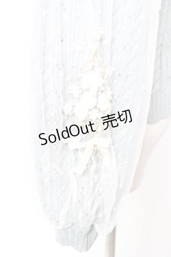 画像3: axes femme / ローズリボン刺繍ニットカーデ M ミント Y-25-12-23-030-AX-TO-SZ-ZS