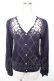 画像1: axes femme / 花刺繍ダイヤ編みニットカーディガン M 紺 Y-25-12-23-032-AX-TO-SZ-ZY (1)