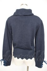 画像2: axes femme / フラワー刺繍タートルニット M 紺 Y-25-12-23-033-AX-TO-SZ-ZT513 (2)