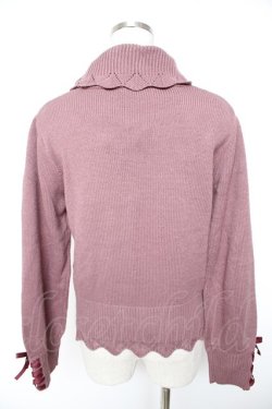 画像2: axes femme / フラワー刺繍タートルニット M ワイン Y-25-12-23-035-AX-TO-SZ-ZY