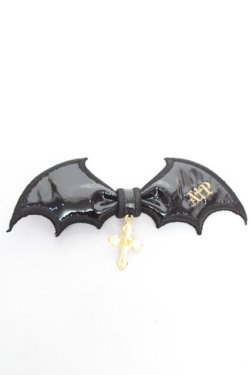 画像1: Angelic Pretty / Horror Bat Crossクリップ  ブラック Y-25-12-25-053-AP-AC-SZ-ZY
