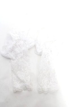 画像1: MARBLE / モチーフ付き指先ボリュームレースグローブ  ホワイト Y-25-12-25-073-GO-ZA-SZ-ZY