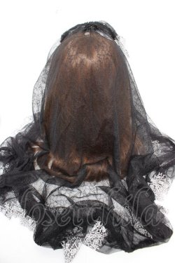 画像3: Moi-meme-Moitie / Rose Gardenレースベール&ケープ2Way  ブラック×ホワイト Y-25-12-25-087-MO-AC-SZ-ZY