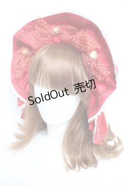 画像1: Angelic Pretty / Dramatic Heart ボンネット風カチューシャ  レッド Y-25-12-25-089-AP-AC-SZ-ZY