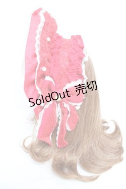 画像2: Angelic Pretty / Dramatic Heart ボンネット風カチューシャ  レッド Y-25-12-25-089-AP-AC-SZ-ZY
