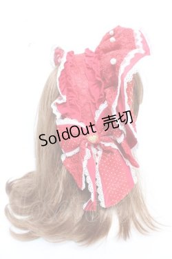 画像4: Angelic Pretty / Dramatic Heart ボンネット風カチューシャ  レッド Y-25-12-25-089-AP-AC-SZ-ZY