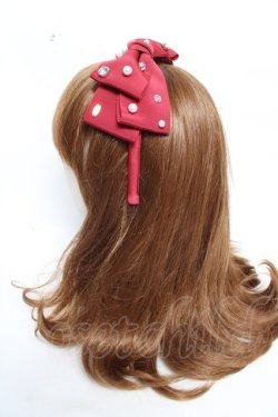 画像2: Angelic Pretty / Twinkleビジューリボンカチューシャ  ワイン Y-25-12-25-093-AP-AC-SZ-ZY