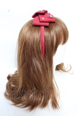 画像3: Angelic Pretty / Twinkleビジューリボンカチューシャ  ワイン Y-25-12-25-093-AP-AC-SZ-ZY