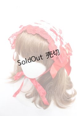 画像1: Angelic Pretty / レースハートチャームバラレースヘッドドレス  レッド Y-25-12-25-094-AP-AC-SZ-ZY