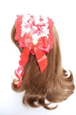 画像2: Angelic Pretty / レースハートチャームバラレースヘッドドレス  レッド Y-25-12-25-094-AP-AC-SZ-ZY