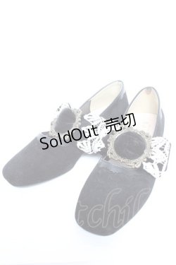 画像1: axes femme / ベロアリボンバレエシューズ L 黒 Y-25-12-25-096-AX-SH-SZ-ZT0131U