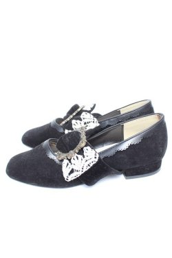 画像2: axes femme / ベロアリボンバレエシューズ L 黒 Y-25-12-25-096-AX-SH-SZ-ZY