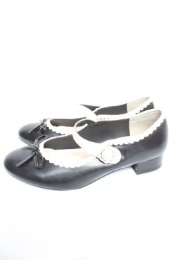 画像2: axes femme POETIQUE / リボン付きフラットパンプス L 黒 Y-25-12-25-098-AX-SH-SZ-ZY