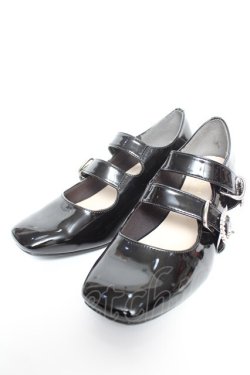 画像1: axes femme POETIQUE / ビジューバックルパンプス L 黒 Y-25-12-25-101-AX-SH-SZ-ZY