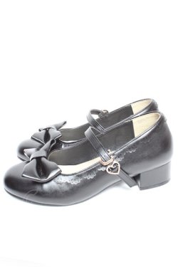 画像2: axes femme kawaii / ローヒールリボンパンプス L 黒 Y-25-12-25-104-AX-SH-SZ-ZY