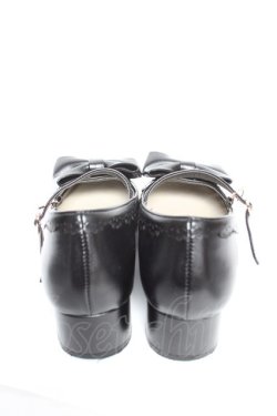 画像3: axes femme kawaii / ローヒールリボンパンプス L 黒 Y-25-12-25-104-AX-SH-SZ-ZY