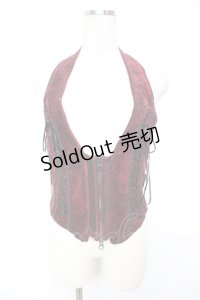 Ozz Croce / レースプリントコーデュロイビスチェ  赤 Y-25-12-25-106-OO-TO-SZ-ZY