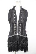 Ozz Croce / 薔薇刺繍フリルベスト  黒 Y-25-12-25-107-OO-JA-SZ-ZY