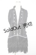 Ozz Croce / 薔薇刺繍フリルベスト  黒 Y-25-12-25-107-OO-JA-SZ-ZS