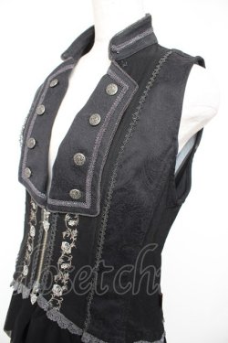 画像3: Ozz Croce / 薔薇刺繍フリルベスト  黒 Y-25-12-25-107-OO-JA-SZ-ZY