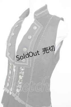 画像3: Ozz Croce / 薔薇刺繍フリルベスト  黒 Y-25-12-25-107-OO-JA-SZ-ZS