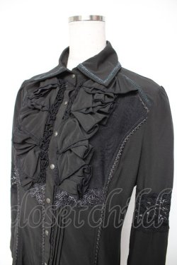 画像3: Ozz Croce / レースフリルシャツワンピース  黒 Y-25-12-25-109-OO-OP-SZ-ZY