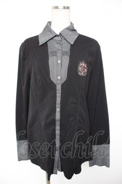 画像1: Rozen Kavalier / エンブレム刺繍ブラウス  黒 Y-25-12-25-112-OO-BL-SZ-ZY