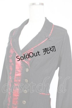 画像3: Ozz oneste / ジャガード×刺繍チャイナボタンジャケット  黒×赤 Y-25-12-25-113-OO-JA-SZ-ZS