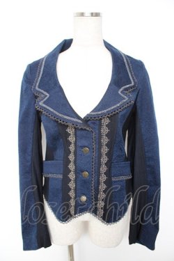 画像1: Ozz Croce / ジャガードptジャケット  青 Y-25-12-25-114-OO-JA-SZ-ZY