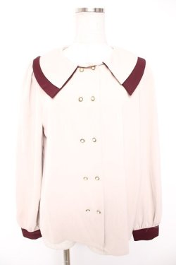 画像1: axes femme / ２枚襟ブラウス M ピンク Y-25-12-25-115-AX-BL-SZ-ZY