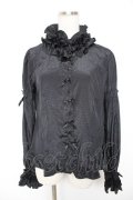 Angelic Pretty / ファンシー襟フリルブラウス  黒 Y-25-12-25-118-AP-BL-SZ-ZY