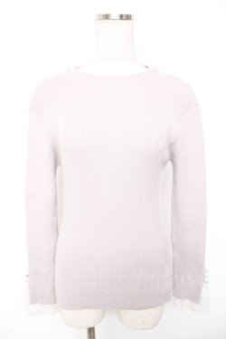 画像1: axes femme / スタンド襟ビジューラインプルオーバー F グレー Y-25-12-25-121-AX-TO-SZ-ZY