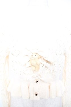 画像3: axes femme kawaii / クマブローチニットボレロ M 生成り Y-25-12-25-122-AX-TO-SZ-ZY