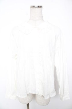 画像1: Jane Marple Dans Le Salon / スカラップレースブラウス M 白 Y-25-12-25-124-JM-BL-SZ-ZY