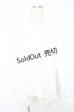 画像1: Jane Marple Dans Le Salon / スカラップレースブラウス M 白 Y-25-12-25-124-JM-BL-SZ-ZY