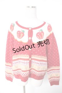 PINK HOUSE / アップルブロッサムモチーフニットカーディガン F 赤 Y-25-12-25-128-LO-TO-SZ-ZY