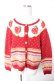 画像1: PINK HOUSE / アップルブロッサムモチーフニットカーディガン F 赤 Y-25-12-25-128-LO-TO-SZ-ZY (1)