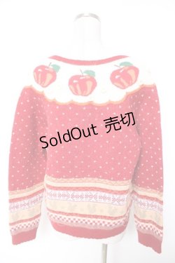 画像2: PINK HOUSE / アップルブロッサムモチーフニットカーディガン F 赤 Y-25-12-25-128-LO-TO-SZ-ZY