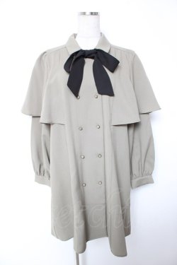 画像1: axes femme / ダブルブレストケープワンピース M カーキ Y-25-12-25-131-AX-OP-SZ-ZY