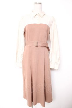 画像1: axes femme / ドッキングワンピース F 茶 Y-25-12-25-132-AX-OP-SZ-ZY