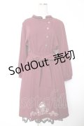 axes femme / フラワー刺繍連釦ワンピース F ワイン Y-25-12-25-133-AX-OP-SZ-ZY