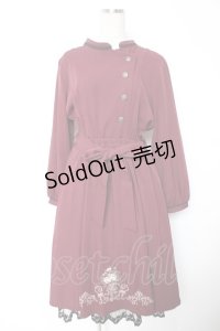 axes femme / フラワー刺繍連釦ワンピース F ワイン Y-25-12-25-133-AX-OP-SZ-ZY