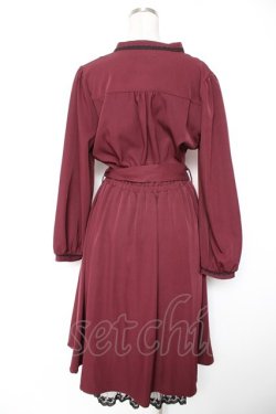 画像2: axes femme / フラワー刺繍連釦ワンピース F ワイン Y-25-12-25-133-AX-OP-SZ-ZY